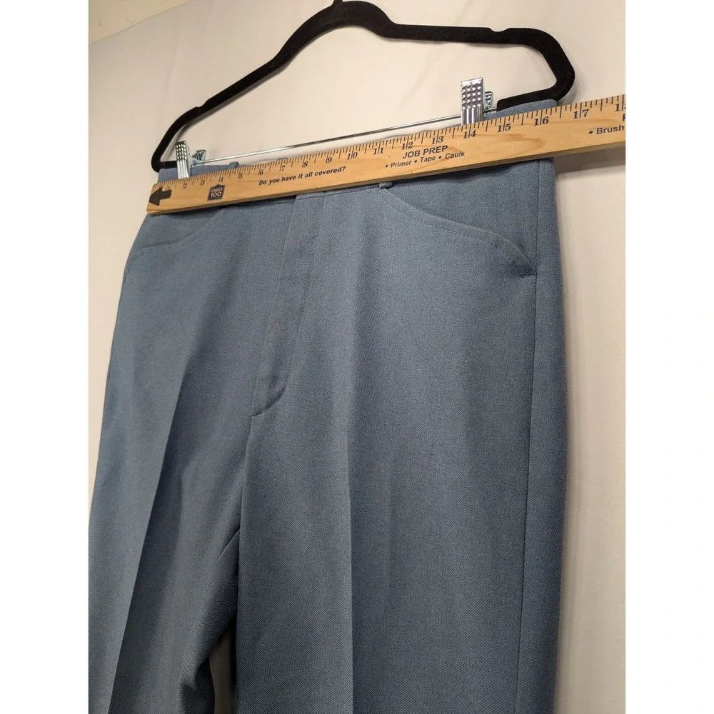 Vintage Western Slacks Blue Slate Straight Leg High Rise‎ Trousers 32x30